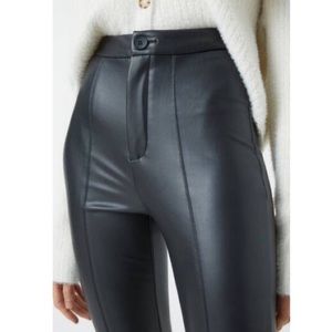 Faux leather flare pants